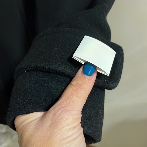 NWT LAND’S END women’s black double breasted Wool Cashmere Pea Coat / jacket 2P - Picture 5 of 14